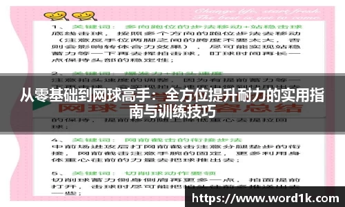 从零基础到网球高手：全方位提升耐力的实用指南与训练技巧